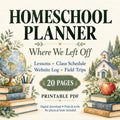 Homeschool Planner Printable | Lessons, Class Schedule & Website Log | 20-Page PDF