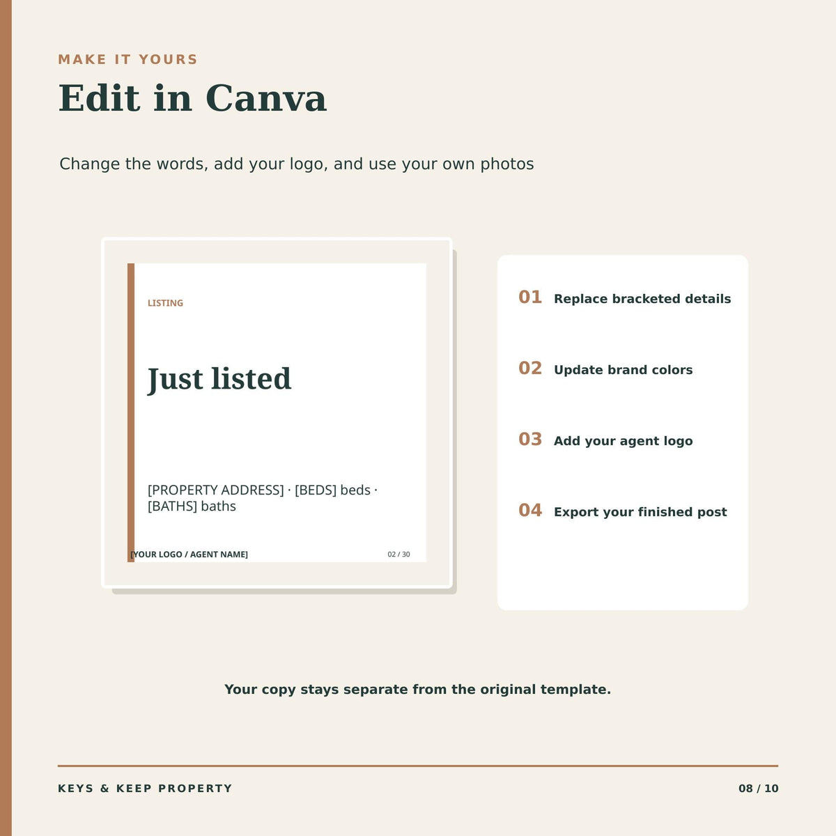 Real Estate Social Media Templates | Canva Kit, 60 Posts + 60 Stories in 2 Styles, Captions Included