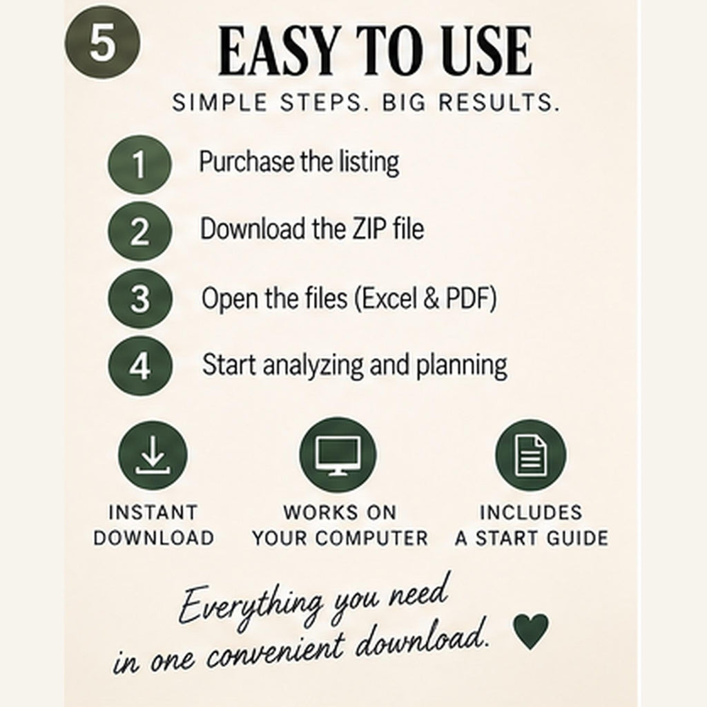 Rental Property Deal Analyzer Bundle | Excel + Google Sheets + 12-Page Due Diligence Checklist