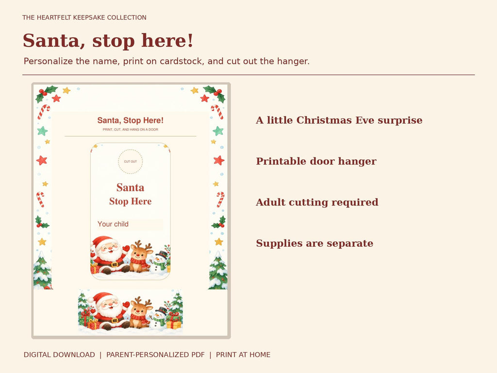 Letter from Santa Printable Kit for Toddlers | Editable PDF, Nice List, Certificate, Door Hanger and Reindeer Postcard