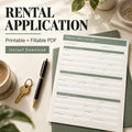 Rental Application Form | 3-Page Printable & Fillable PDFs + Editable Word