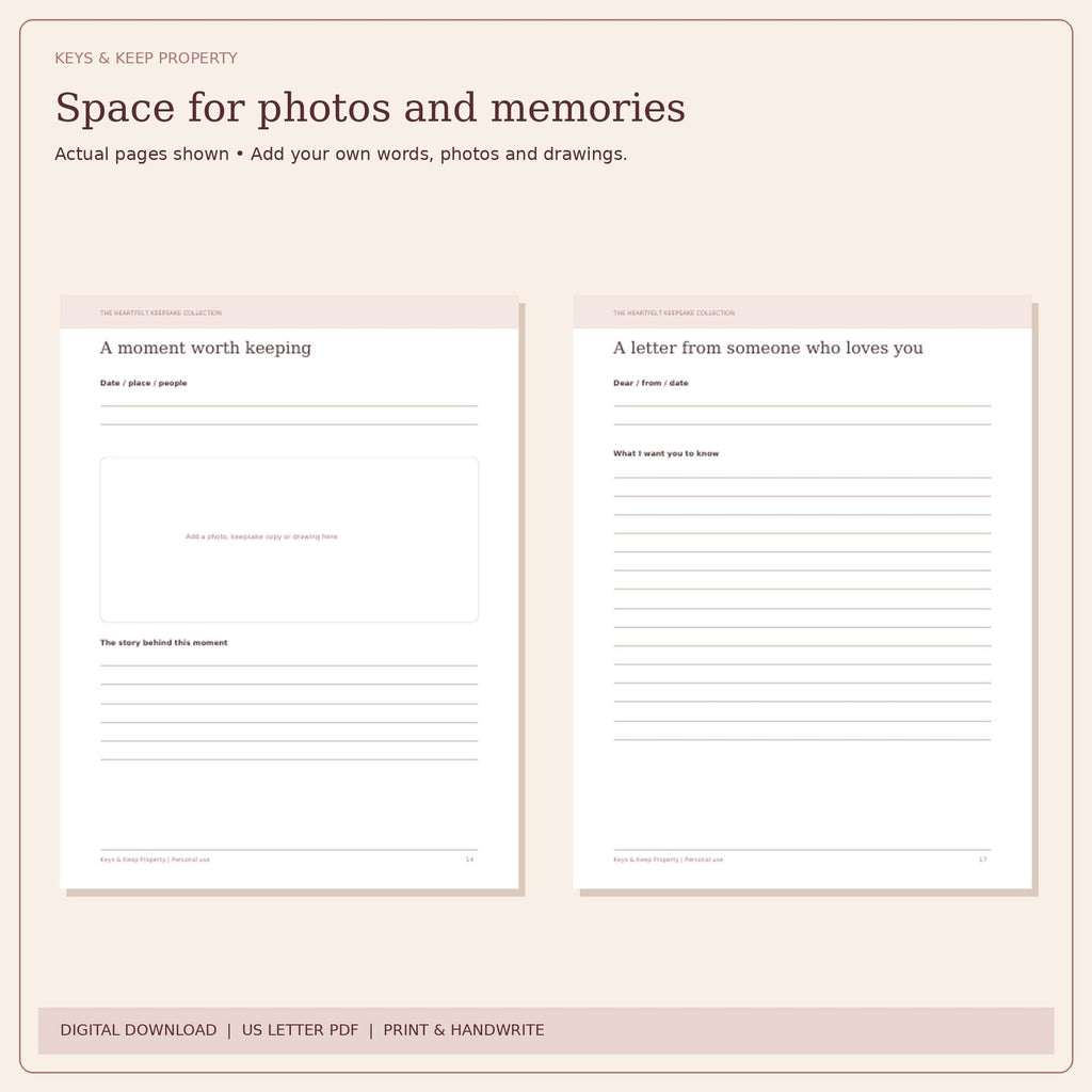 Baby Memory Book Printable, Victorian Floral Cover, 20-Page Keepsake (PDF)