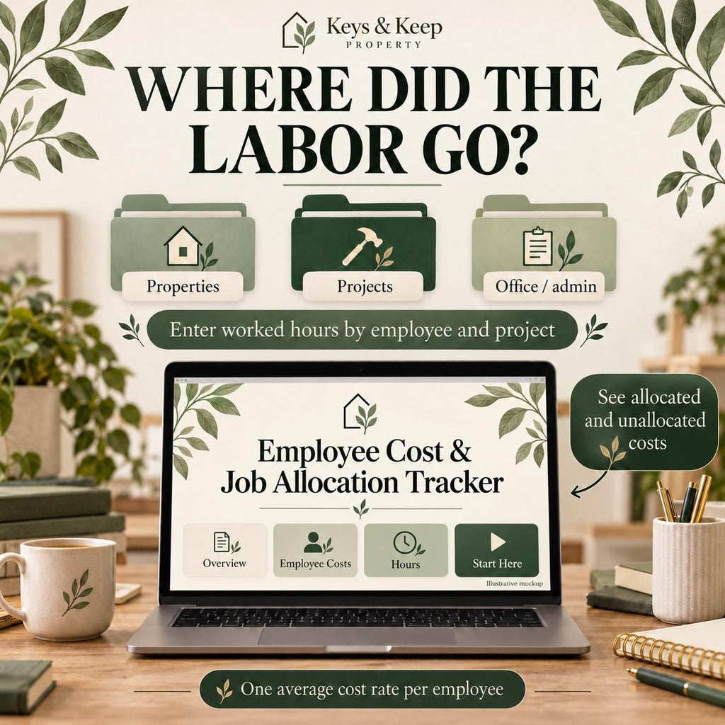 Employee Cost Tracker | Excel & Google Sheets | Rehab Labor Costs and Job Allocation Spreadsheet