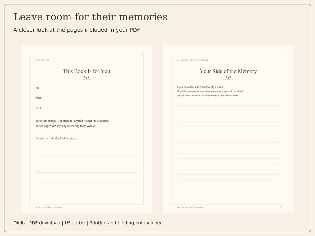 Thank You Book for Parents Printable | 20-Page Gratitude Journal PDF