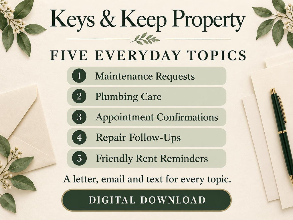 Tenant Communication Packet | 15 Landlord Letter, Email & Text Templates | Editable Word