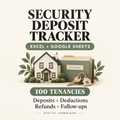 Security Deposit Tracker | Excel + Google Sheets Landlord Spreadsheet