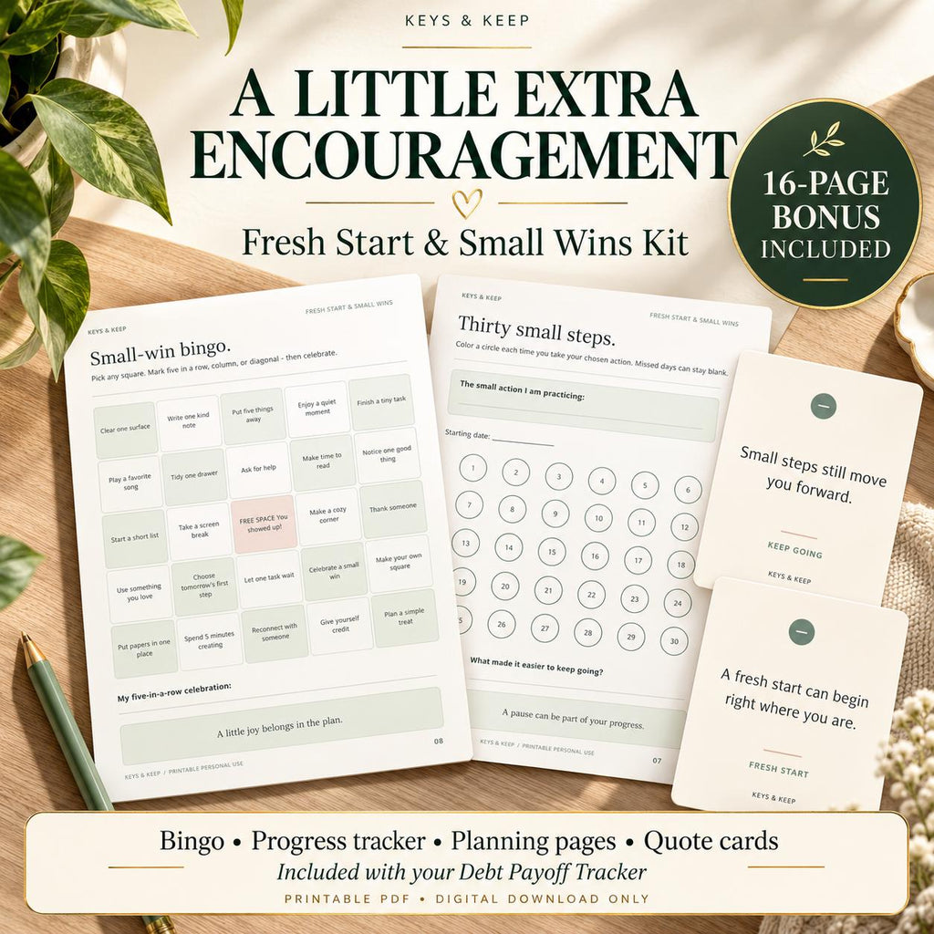 Debt Payoff Tracker Excel and Google Sheets | Printable Planner, Payment Log with Bonus Motivation Kit