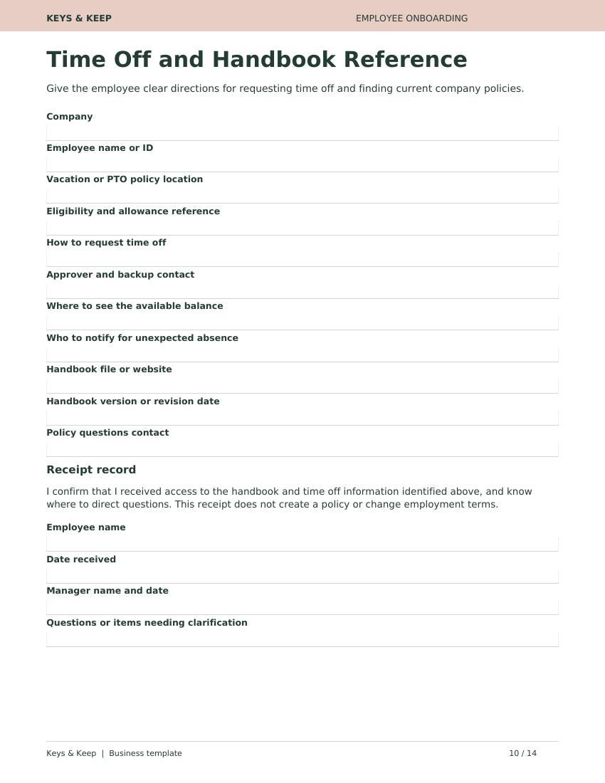 Employee Onboarding Checklist Kit | New Hire Forms, Task Tracker and Timesheet | Word, PDF, Excel + Google Sheets