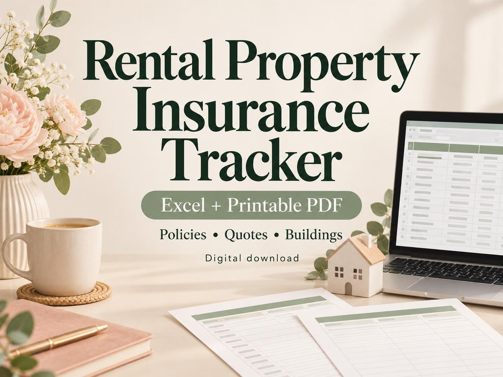 Rental Property Insurance Tracker | Excel + Google Sheets Policy, Quote & Renewal Organizer