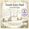 Tooth Fairy Letter and Receipt Printable | Editable PDF + Lost Tooth Tracker | Floral Moonlight