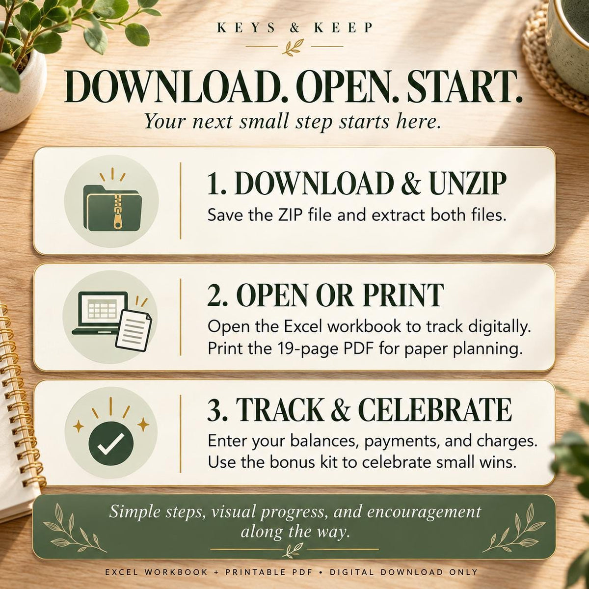 Debt Payoff Tracker Excel and Google Sheets | Printable Planner, Payment Log with Bonus Motivation Kit