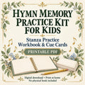 Hymn Memory Practice Kit for Kids | Printable Workbook, Stanza Practice, Cue Cards (Digital Download)