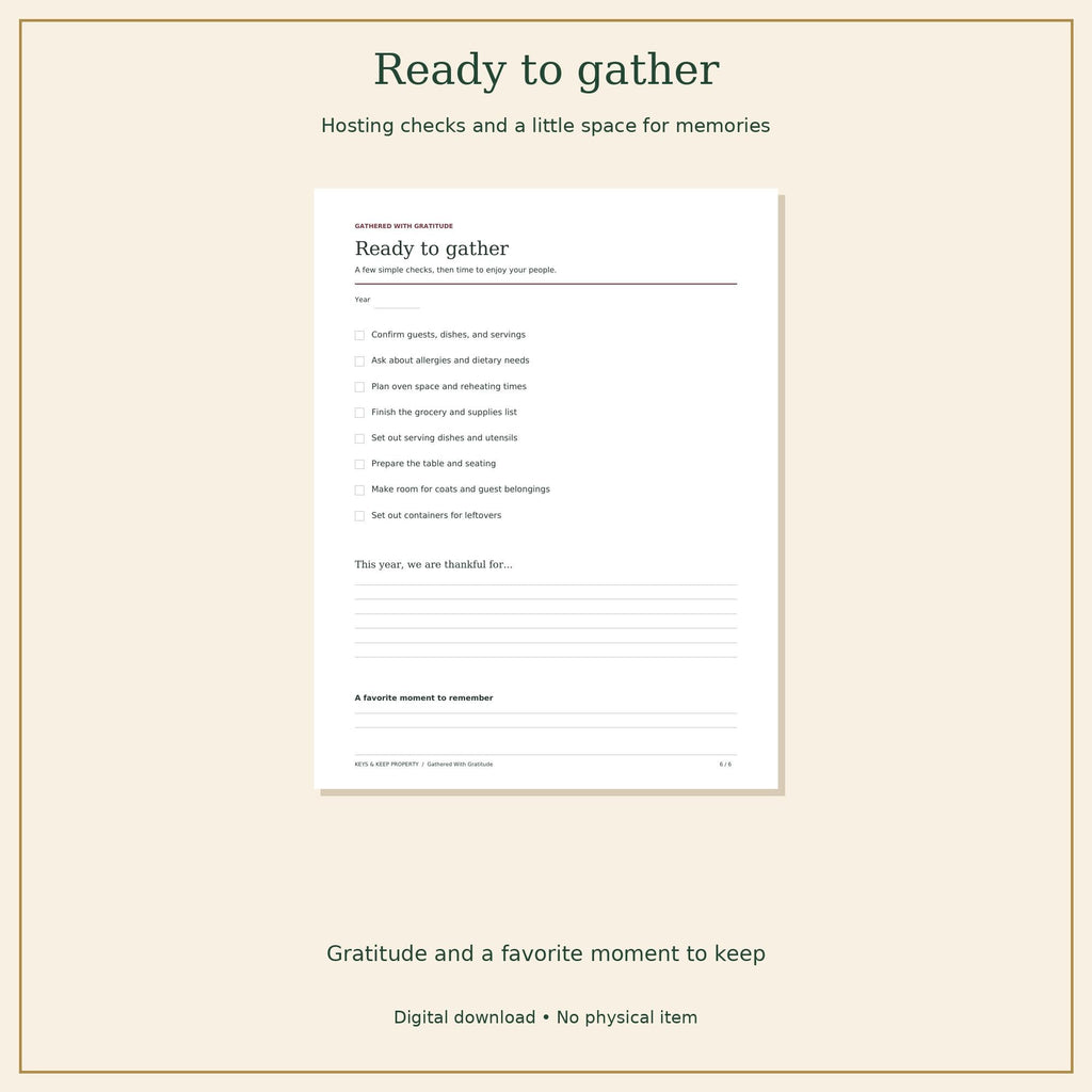 Thanksgiving Dinner Planner | Menu, Potluck Sign-Up and Hosting Checklist | Printable + Fillable PDF
