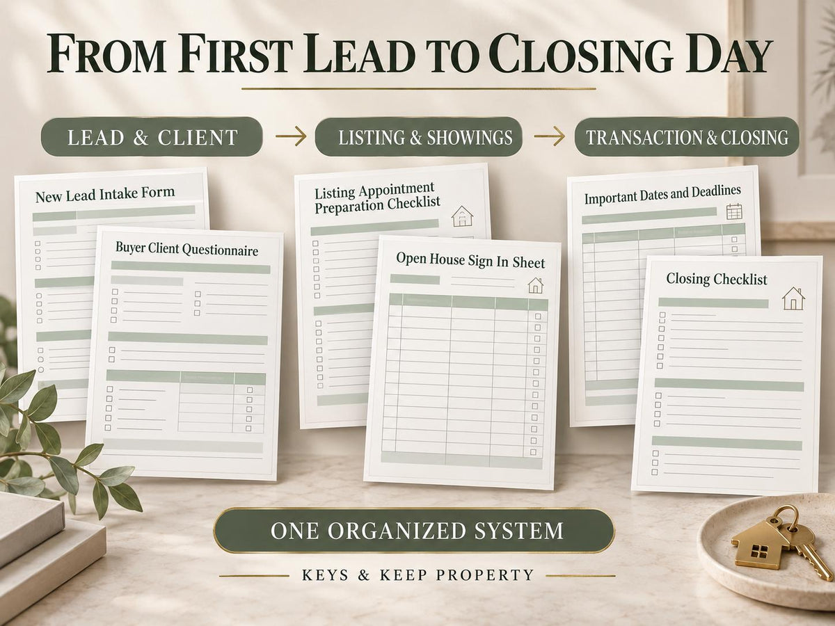 Real Estate Agent Forms Bundle | 35 Forms, Fillable PDF & Editable Word