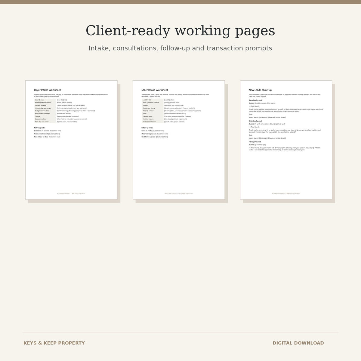 Real Estate Agent Starter Kit | Excel and Google Sheets Lead Tracker, Forms & Canva Cards