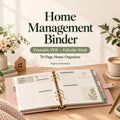 Home Management Binder | New Home Organizer, Maintenance and Household Records | 70-Page Printable PDF + Editable Word