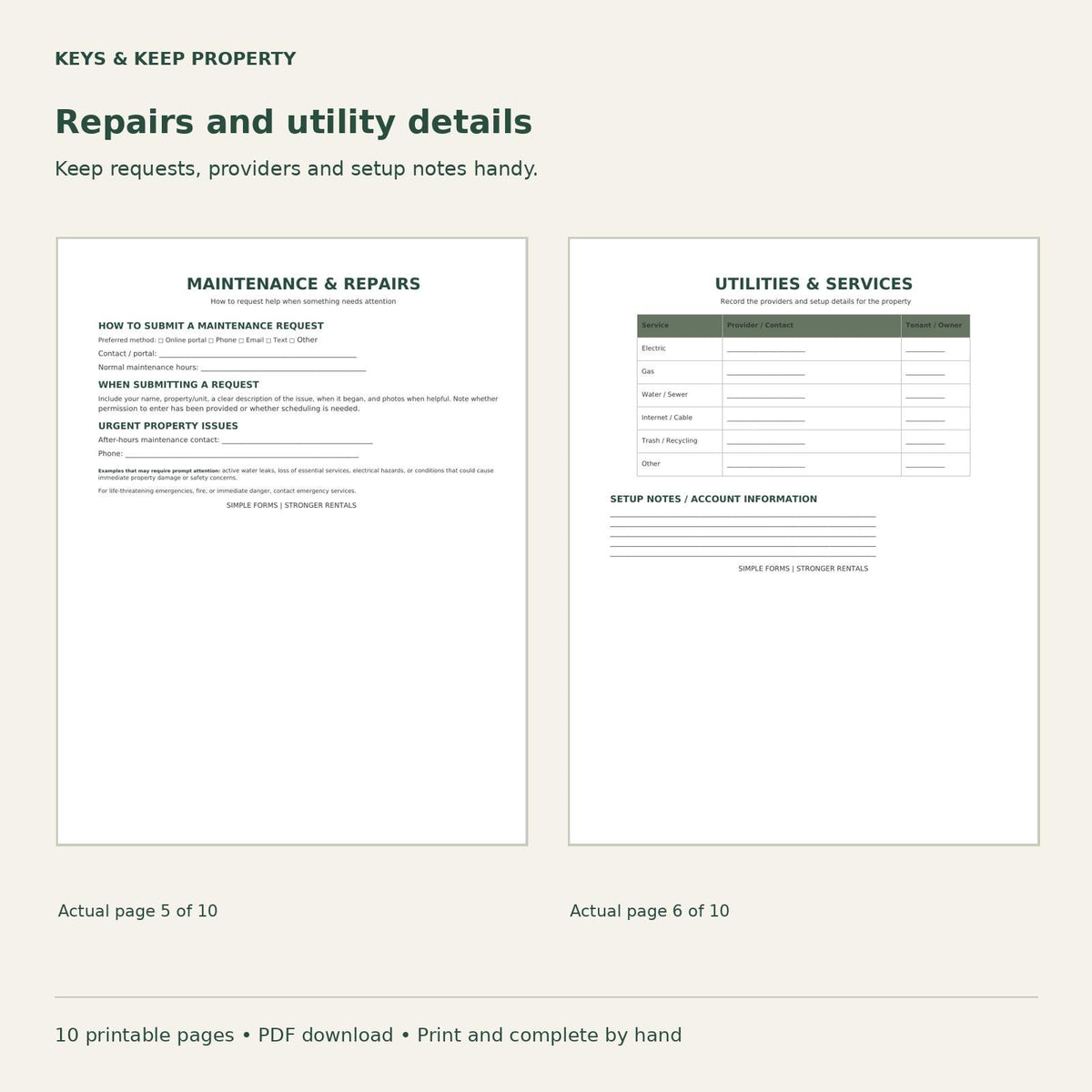 Tenant Welcome Packet | 10-Page Move-In Guide for Landlords (PDF Download)