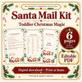 Letter from Santa Printable Kit for Toddlers | Editable PDF, Nice List, Certificate, Door Hanger and Reindeer Postcard