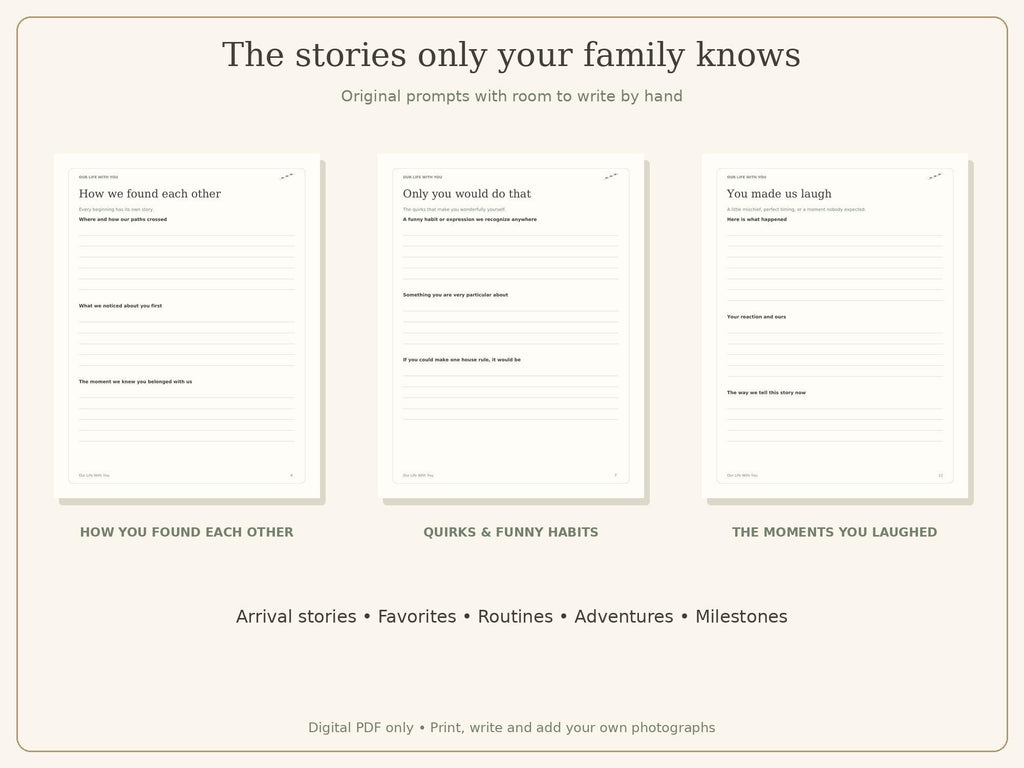 Pet Memory Book Printable | Dog & Cat Keepsake Journal | 22-Page PDF