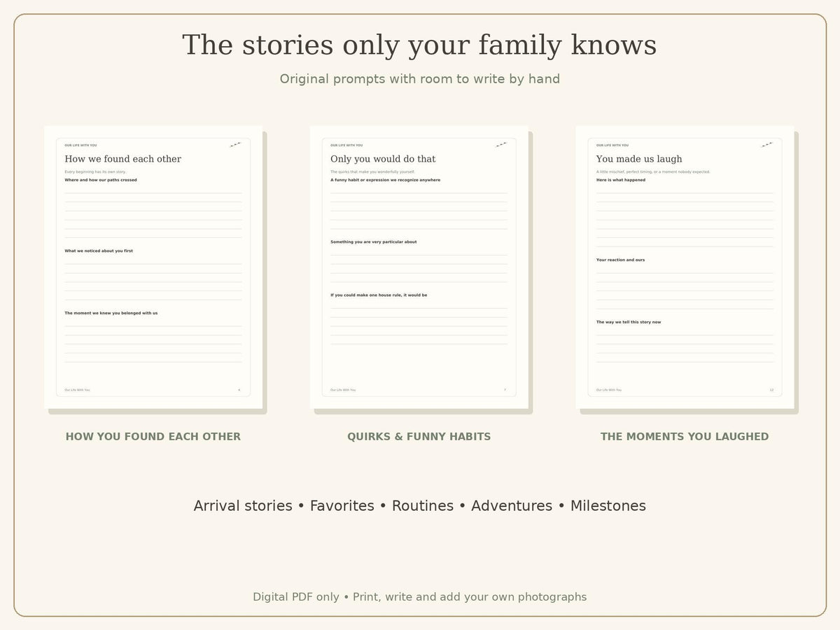 Pet Memory Book Printable | Dog & Cat Keepsake Journal | 22-Page PDF