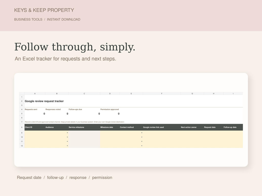 Google Review Request Kit for Real Estate Agents | Email, Text, Excel & Google Sheets Tracker