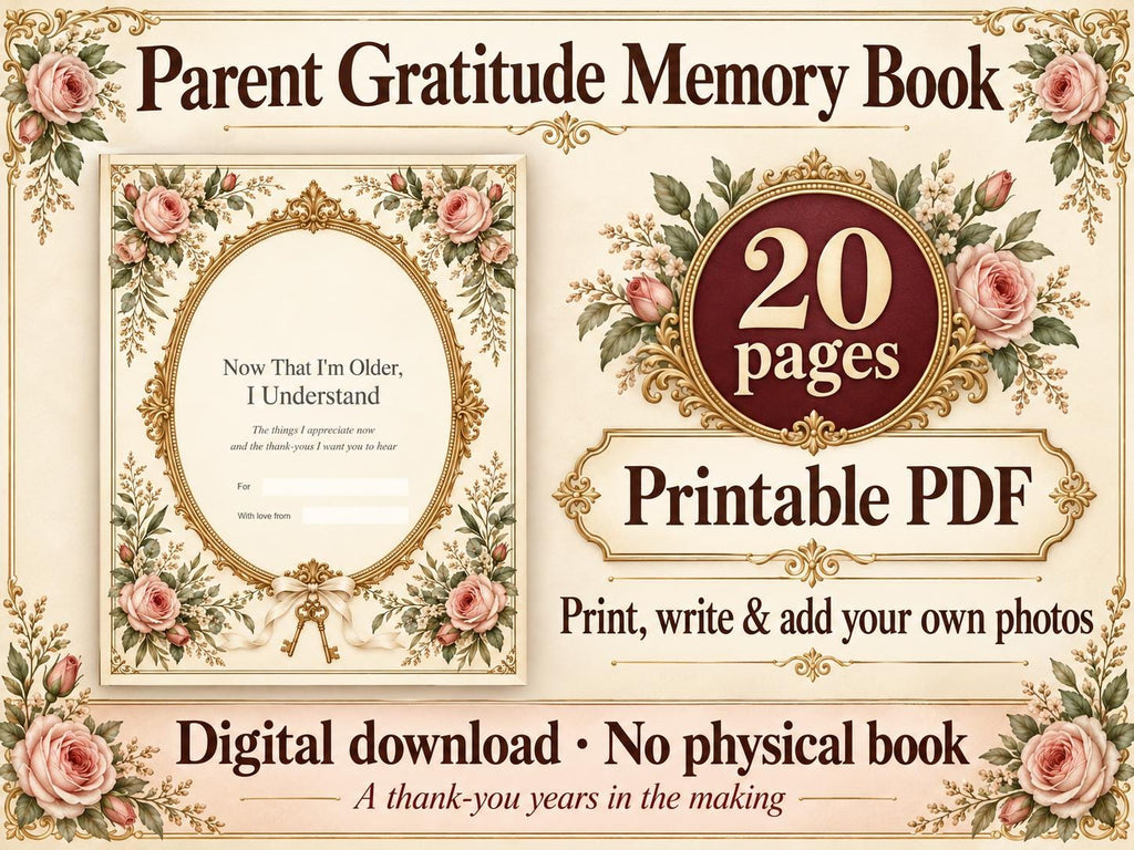 Thank You Book for Parents Printable | 20-Page Gratitude Journal PDF