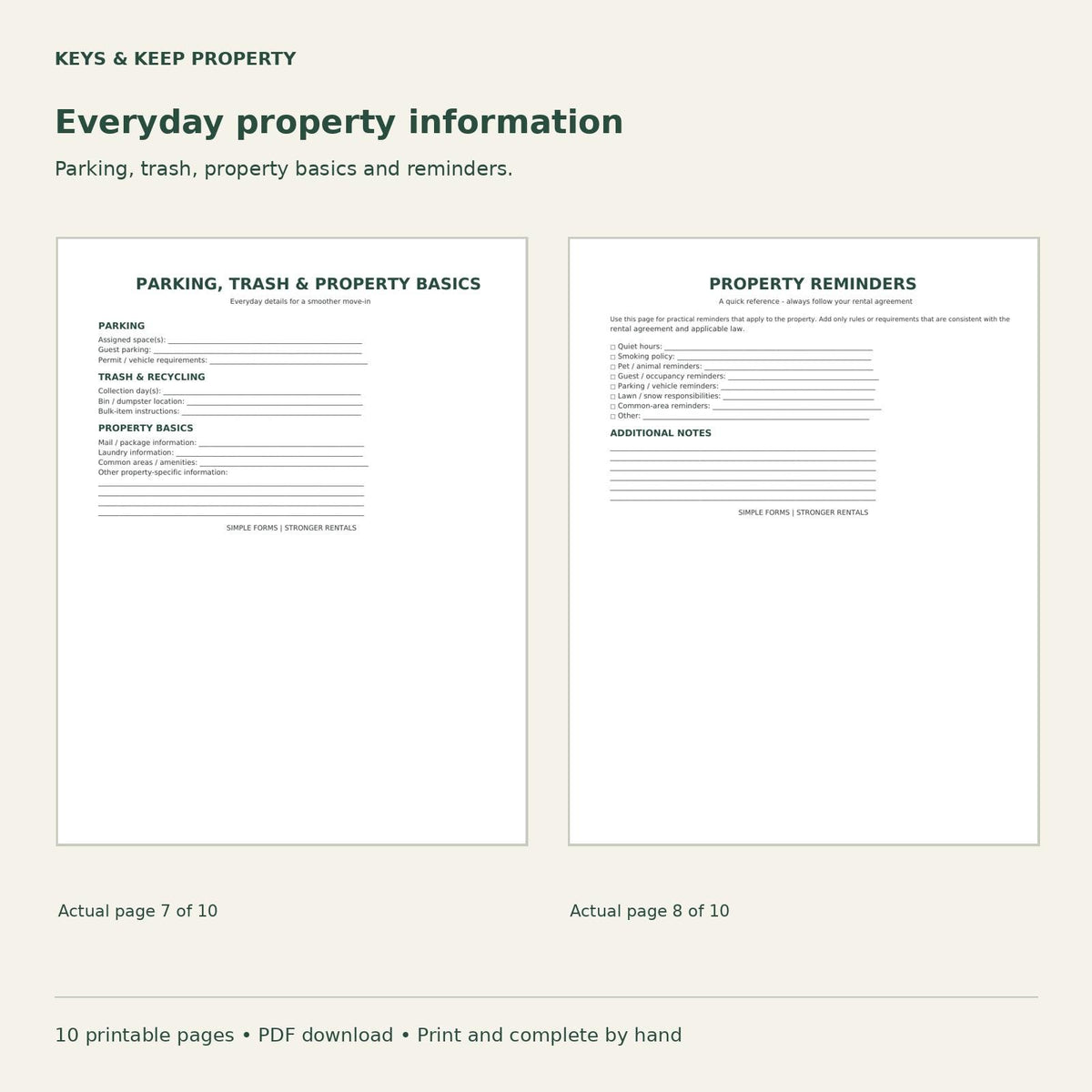 Tenant Welcome Packet | 10-Page Move-In Guide for Landlords (PDF Download)