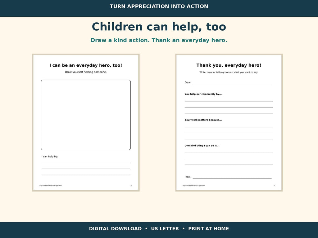 Community Helpers Coloring Book for Kids, Everyday Heroes Printable, Kindness Activities, Teacher Classroom PDF, 21 Pages