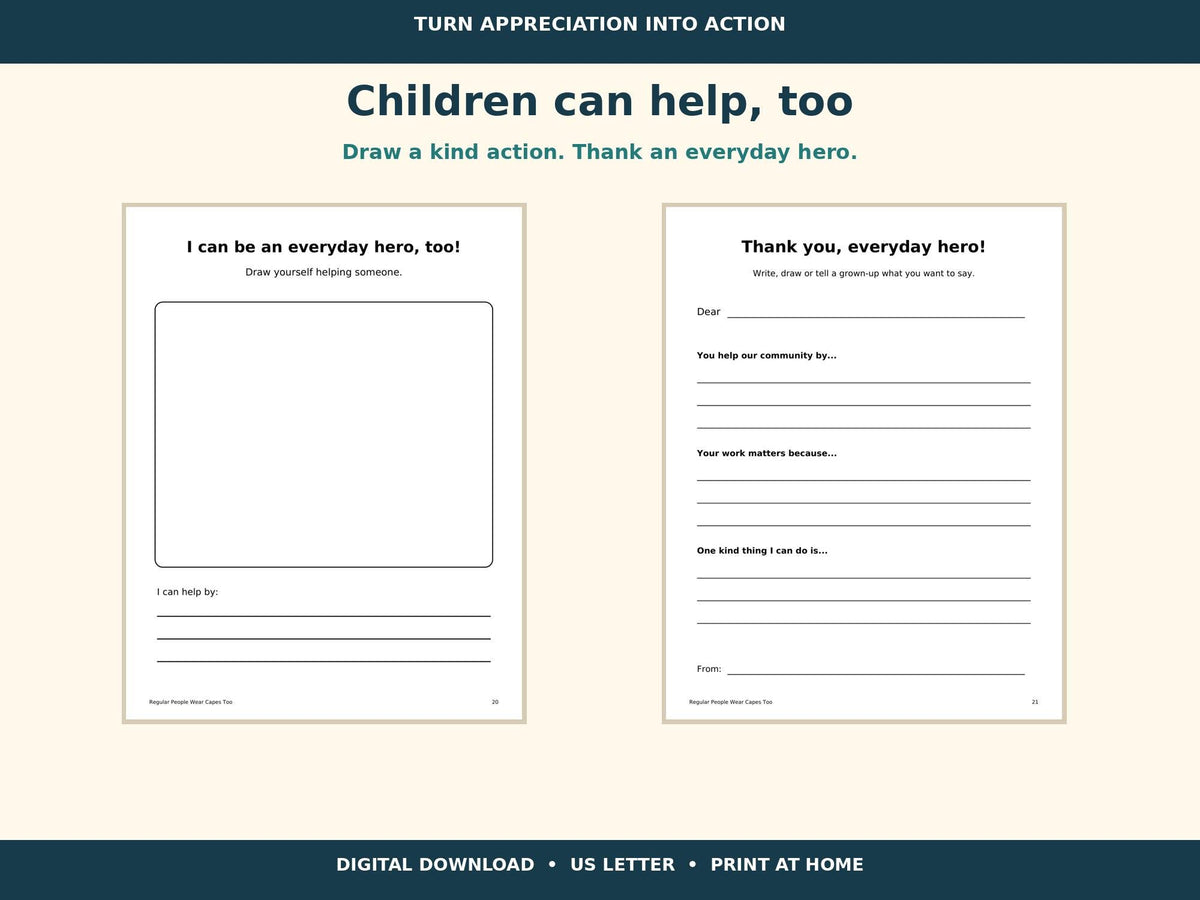 Community Helpers Coloring Book for Kids, Everyday Heroes Printable, Kindness Activities, Teacher Classroom PDF, 21 Pages