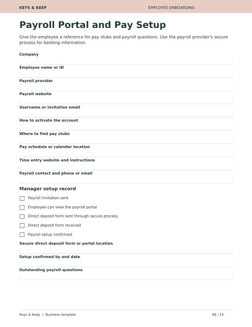 Employee Onboarding Checklist Kit | New Hire Forms, Task Tracker and Timesheet | Word, PDF, Excel + Google Sheets