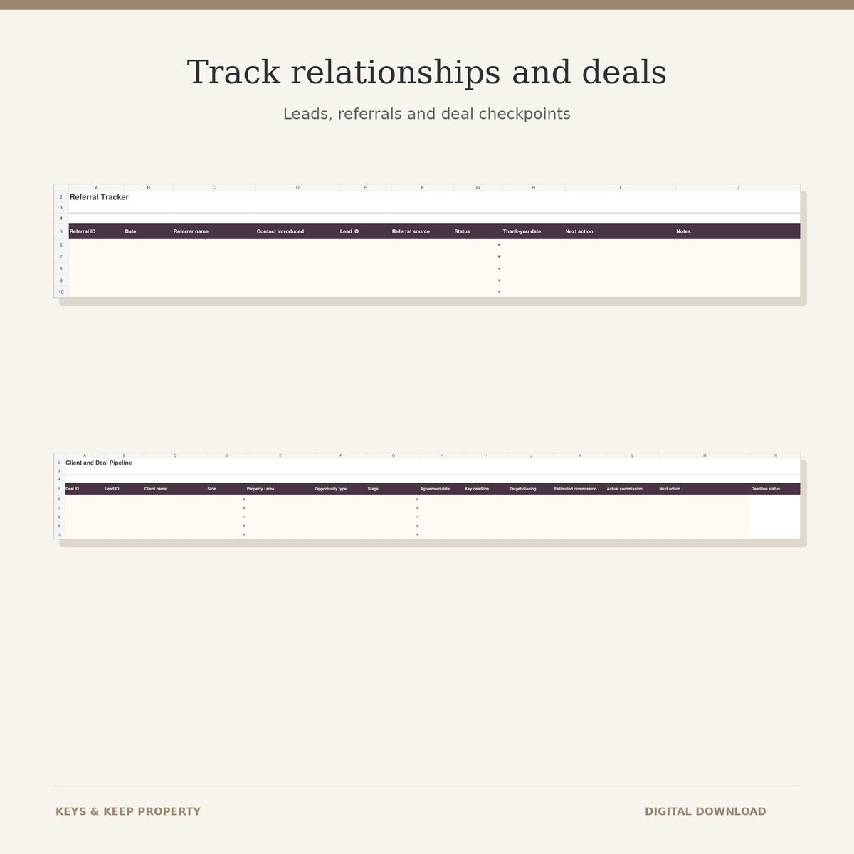 Real Estate Agent Starter Kit | Excel and Google Sheets Lead Tracker, Forms & Canva Cards