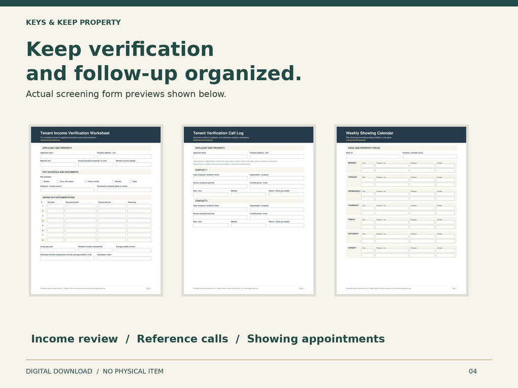 Landlord Rental Toolkit | Application, Screening, Lease, Tenant Welcome and Move-In PDF Forms