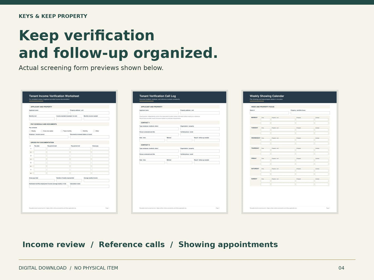 Landlord Rental Toolkit | Application, Screening, Lease, Tenant Welcome and Move-In PDF Forms