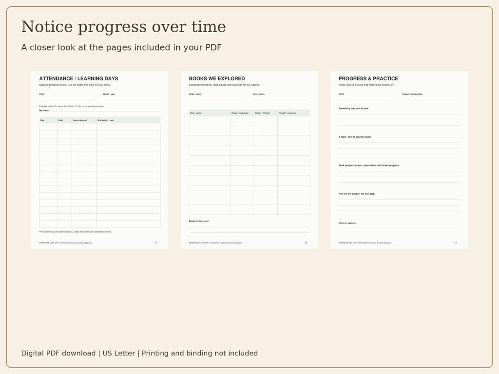 Homeschool Planner Printable | Lessons, Class Schedule & Website Log | 20-Page PDF