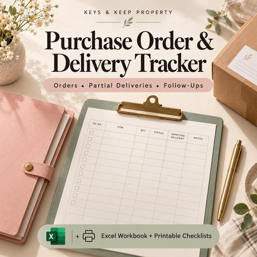 Purchase Order & Delivery Tracker | Excel and Google Sheets Shipment Log + Receiving Checklists