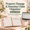 Property Damage & Insurance Claim Organizer | Excel and Google Sheets Tracker + Fillable PDF