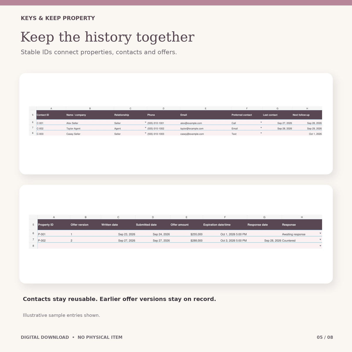 Real Estate Investor CRM | Excel + Google Sheets | Seller Lead and Cash Offer Follow-Up Tracker