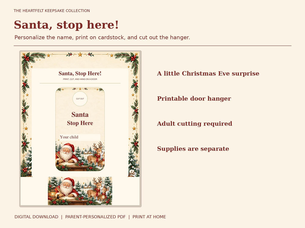 Letter from Santa Printable Kit | Editable PDF, Nice List and Certificate + Christmas Morning Extras | Classic Christmas