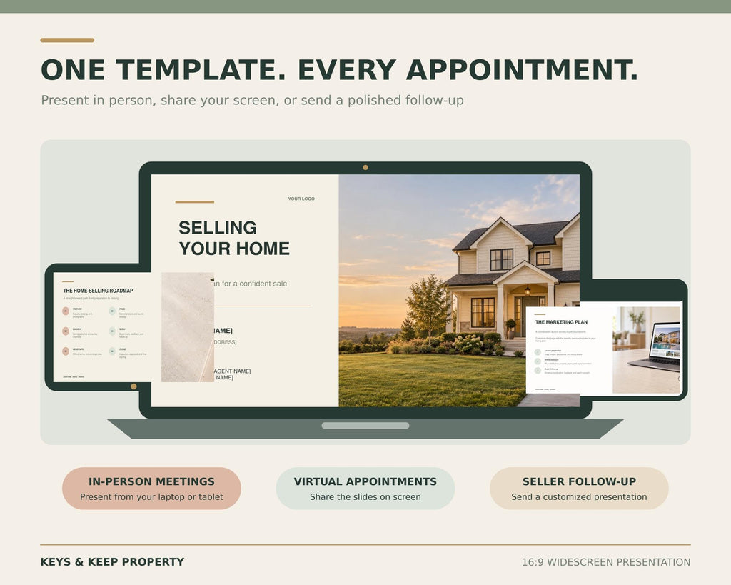 Real Estate Listing Presentation Template | 35-Slide Editable PowerPoint | Seller Consultation and Listing Appointment