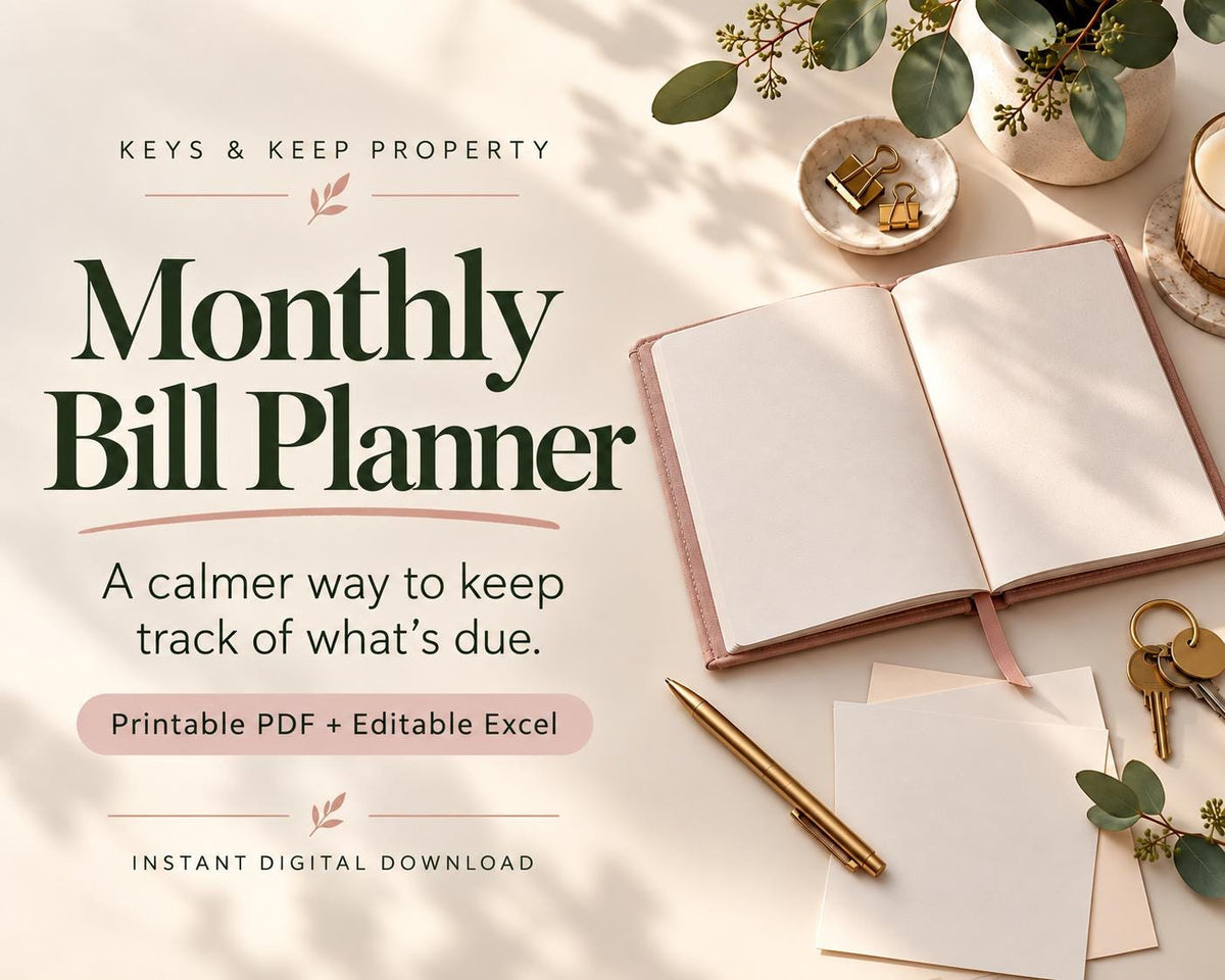 Monthly Bill Tracker and Organizer | Excel + Google Sheets, Printable Planner | Recurring Bills and Payment Log